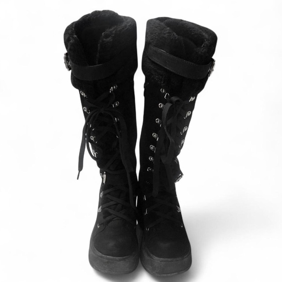 Vintage Black Platform Snow Boots - Picture 2 of 6